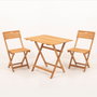 Hanah Home Conjunto de mesa y sillas de jardín My003 de madera de haya marrón